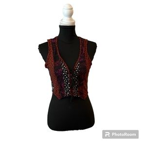 Free People vest top with tassels NWOT Size XS